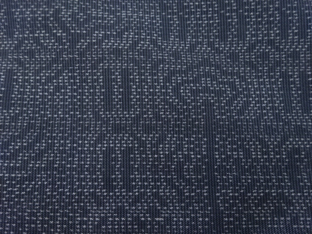 JAPANESE KIMONO / ANTIQUE KIMONO / SILK / DORO OSHIMA TSUMUGI / WOVEN ABSTRACT PATTERN